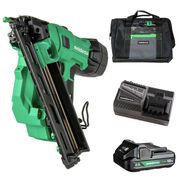 PRODUCTS | Metabo HPT 18V MultiVolt Lithium-Ion Brushless 15-Gauge Cordless Angled Finish Nailer Kit (2 Ah)