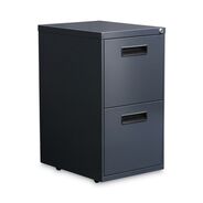 OFFICE CARTS AND STANDS | Alera ALEPAFFCH 14.96 in. x 19.29 in. x 27.75 in. 2 Drawer Left/ Right File Pedestal Cabinet - Charcoal