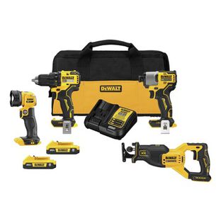 POWER TOOLS | Dewalt 20V MAX Brushless Lithium-Ion Cordless 4-Tool Combo Kit with 2 Batteries (2 Ah)