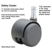 PRODUCTS | Master Caster 2 in. Hard Nylon Wheel Safety Casters - Matte Black (5/Set)