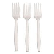 PRODUCTS | AmerCareRoyal L1801W Plastic Fork Heavyweight CPLA Cutlery - White (1000/Carton)