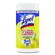 PRODUCTS | LYSOL Brand 7 in. x 7.25 in. 1-Ply Disinfecting Wipes - Lemon and Lime Blossom, White (80 Wipes/Canister)
