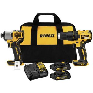 COMBO KITS | Dewalt 20V MAX Brushless Lithium-Ion 1/2 in. Cordless Drill Driver and 1/4 in. Impact Driver Combo Kit with 2 Batteries