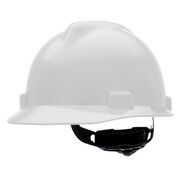 PROTECTIVE HEAD GEAR | MSA V-Gard Slotted Cap with Fas-Trac III Suspension - White