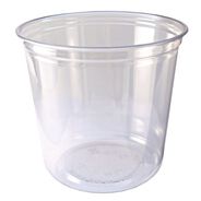 FOOD TRAYS CONTAINERS LIDS | Fabri-Kal 000000000009501036 24 oz 4.6 in. Diameter x 3.6 in. Height Plastic Recycleware Round Deli Container - Clear (500/Carton)