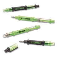 PRODUCTS | GreatNeck 22537 5.38 in. Long Phillips/Slotted Bits Metric Sockets 6-Way Pen-Style Screw/Nut Driver - Black/Green, Green/Clear (4/Pack)