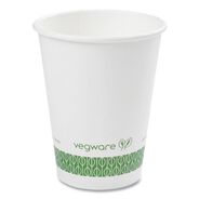 CUPS AND LIDS | Vegware LV-12G 12 oz. 89-Series Paper Hot Cup - White/Green (1000/Carton)