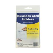 LABELS AND LABEL MAKERS | C-Line 2 in. x 3.5 in. Top Load Self-Adhesive Business Card Holders - Clear (10/Pack)