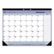 PAPER AND PRINTABLES | Blueline C181731 12-Month (Jan to Dec): 2026 21.25 in. x 16 in. Monthly Desk Pad Calendar - White/Blue/Green Sheets, Black Binding/Corners