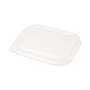 TABLETOP AND SERVEWARE | World Centric CTLCS3 8.8 in. x 6.9 in. x 0.8 in. Plastic PLA Lids for Fiber Containers - Clear (400/Carton)