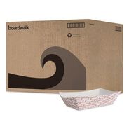 FOOD TRAYS CONTAINERS LIDS | Boardwalk 5 lbs. Capacity Paper Food Baskets - Red/White (500/Carton)