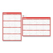 CALENDARS AND PLANNERS | Universal 71004 24 in. x 36 in. 12-Month (Jan-Dec 2026) Erasable Wall Calendar - White/Red Sheets