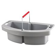 CLEANING CARTS | Rubbermaid Commercial 2-Compartment 16 in. x 9 in. x 5 in. Maid Caddy - Gray