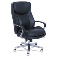 PRODUCTS | La-Z-Boy Commercial 2000 Big/tall Executive Chair, Lumbar, Supports 400 Lb, 20.25-in To 23.25-in Seat Height, Black Seat/back, Silver Base