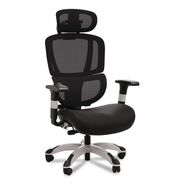 OFFICE CHAIRS | Alera Minverva Pro Multifunction Chair, Supports Up to 275 lb, 17.7-in to 21.4-in Seat Height, Black Seat, Black Back, Black Base