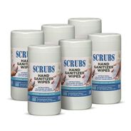 SKIN CARE AND HYGIENE | SCRUBS 90985 85/Can 6 Cans/Carton 6 x 8 Hand Sanitizer Wipes