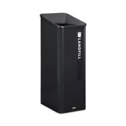 TRASH WASTE BINS | Rubbermaid Commercial Sustain 15 gal Metal/Plastic Decorative Refuse with Recycling Lid - Black