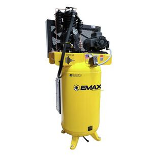PRODUCTS | EMAX 5 HP 80 Gallon 2-Stage Single Phase Industrial Inline Pressure Lubricated Solid Cast Iron Pump 19 CFM @ 100 PSI Plus SILENT Air Compressor