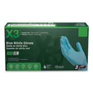 CLEANING AND SANITATION | Ammex 3 mil Industrial Powder-Free Nitrile Gloves - Medium, Blue (1000/Carton)