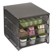 DESK ACCESSORIES AND OFFICE ORGANIZERS | Safco 11.5 in. x 8.25 in. x 8.25 in. 7 Compartments 3 Drawer Hospitality Organizer - Black