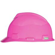 SAFETY EQUIPMENT | MSA V-Gard Slotted Cap with Staz-On Suspension - Hot Pink
