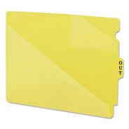 FILE FOLDERS | Smead 8.5 x 11 Two-Pocket Style End Tab Poly Out Guides - Yellow (50/Box)
