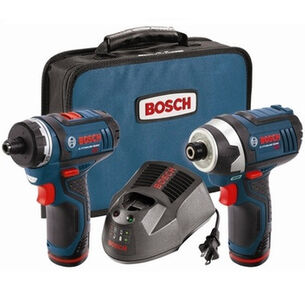BKT 510903 | Bosch 12V Max Compact Lithium-Ion Cordless 2-Speed Pocket Driver and Impact Driver 2-Tool Combo Kit (2 Ah)