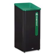 TRASH WASTE BINS | Rubbermaid Commercial Sustain 23 gal Metal/Plastic Decorative Refuse with Recycling Lid - Black/Green