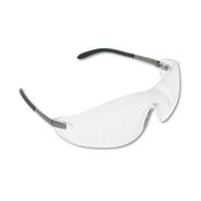 SAFETY EQUIPMENT | MCR Safety Blackjack Wraparound Safety Glasses - Chrome Plastic Frame/Clear Lens (12/Box)