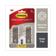 PRODUCTS | Command 3 lbs. Capacity Metal Decorative Hooks - Medium Brushed Nickel (2/Pack)