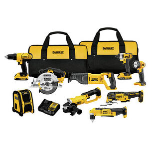 PRODUCTS | Dewalt 20V MAX Brushed Lithium-Ion Cordless 9-Tool Combo Kit with 2 Batteries (2 Ah)