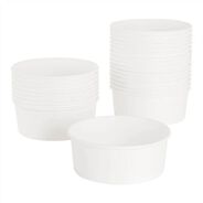 FOOD TRAYS CONTAINERS LIDS | Karat 6.5 in. x 2.4 in. 32 oz. Paper Food Bucket - White (360/Carton)