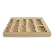 RETAIL STORE SUPPLIES | CONTROLTEK 7.75 in. x 10 in. x 1.5 in. 6-Compartments Stackable Plastic Coin Tray - Tan