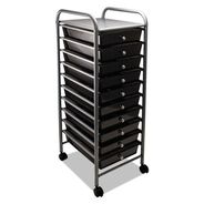 PRODUCTS | Advantus 1 Shelf 10 Drawers 13 in. x 15.38 in. x 37.75 in. Metal Portable Drawer Organizer - Matte Gray/Smoke