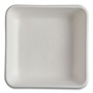 FOOD TRAYS CONTAINERS LIDS | Eco-Products 36 oz 8 x 8 x 2 Vanguard Worldview Renewable and Compostable Sugarcane Take-Out Containers - White (200/Carton)