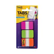 PAGE FLAGS | Post-it Tabs 1 in. Wide 1/5-Cut Plain Solid Color Tabs - Assorted Bright Colors (66/Pack)