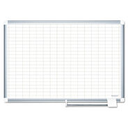 WHITE BOARDS | MasterVision MA0592830 48 in. x 36 in. 1 in. x 2 in. Cells Gridded Magnetic Steel Dry Erase Project Planning Board - White Surface/Satin Aluminum Frame