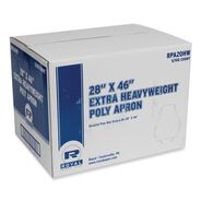 FOOD SERVICE | AmerCareRoyal 28 in. x 46 in. 1.77 mil Heavyweight Poly Aprons - One Size Fits All, White (500/Carton)
