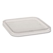 FOOD TRAYS CONTAINERS LIDS | Pactiv Corp. EarthChoice Recycled PET Container Lid, for 6-in Square RPET Containers, 6.25 x 0.39 x 6.25, Clear, Plastic, 360/Carton