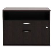 OFFICE FILING CABINETS AND SHELVES | Alera ALELS583020ES Open Office Desk Series 29.5 x 19.13 x 22.88 Legal/Letter Low File 2-Drawer Cabinet Credenza - Espresso