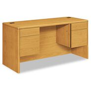OFFICE DESKS AND WORKSTATIONS | HON 10700 Series 60 in. x 24 in. x 29.5 in. 3/4 Height Pedestals Kneespace Credenza - Harvest