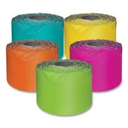 PRODUCTS | Carson-Dellosa 145301 2.25 in. x 65 ft. Rolled Scalloped Border Set - Assorted Colors (5/Set)