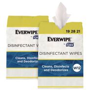 SKIN CARE AND HYGIENE | Tork 192821 1-Ply 8 x 6 Disinfectant Wipe Jumbo Rolls - Lemon/White (2/Carton)
