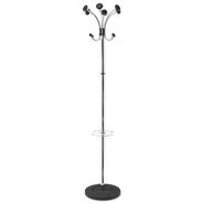 STORAGE AND ORGANIZATION | Alba 16w x 16d x 70.5h Chromy 12-Knob Coat Stand - Chrome/Black