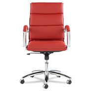 PRODUCTS | Alera Alera Neratoli Series Mid-Back Swivel/tilt Chair, Red Soft Leather, Chrome Frame