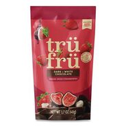 PRODUCTS | Tru Fru 10850048358338 1.7 oz. Packet Hyper-Dried Grab and Go Strawberries in White and Dark Chocolate (12/Carton)