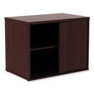 OFFICE FILING CABINETS AND SHELVES | Alera Open Office Desk Series 29.5w x 19.13d x 22.78h Low Storage Cabinet Credenza - Mahogany