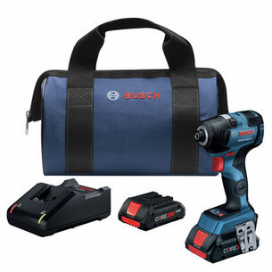 IMPACT DRIVERS | Factory Reconditioned Bosch GDR18V-1800CB25-RT 18V EC Brushless Lithium-Ion 1/4 In. Cordless Hex Impact Driver Kit with (2) 4 Ah Batteries