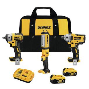 COMBO KITS | Dewalt 20V MAX XR Brushless Lithium-Ion Cordless 3-Tool Automotive Combo Kit with 2 Batteries (5 Ah)