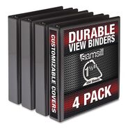 BINDERS AND BINDING SUPPLIES | Samsill 11.5 in. x 8.5 in. 3 Rings 1.5 in. Capacity Durable D-Ring View Binders - Black (4/Pack)